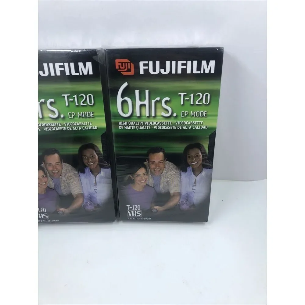 2- FUJI  6 Hour, NEW Blank VHS Tapes Lot Of 2 T-120 Sealed